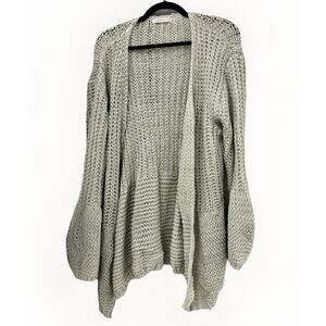 Miss Sparkling Open Knit Oversized Cardigan Sweater, Size XL